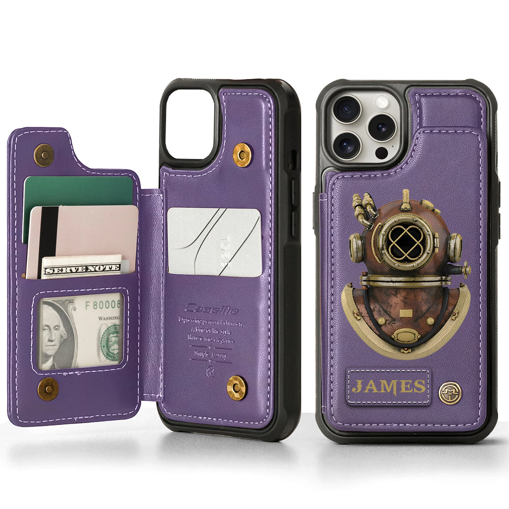 Scuba Diving Lovers Gift - Personalized Scuba Diving Wallet Phone Case