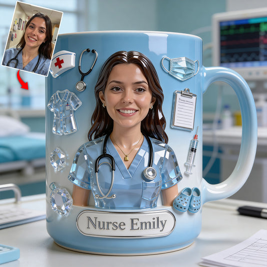 She Works Willingly With Her Hands - Personalized Nurse Accent Mug
