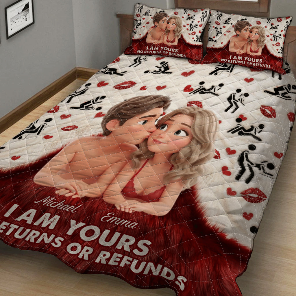 I'm Yours No Returns No Refunds - Personalized Couple Quilt Set