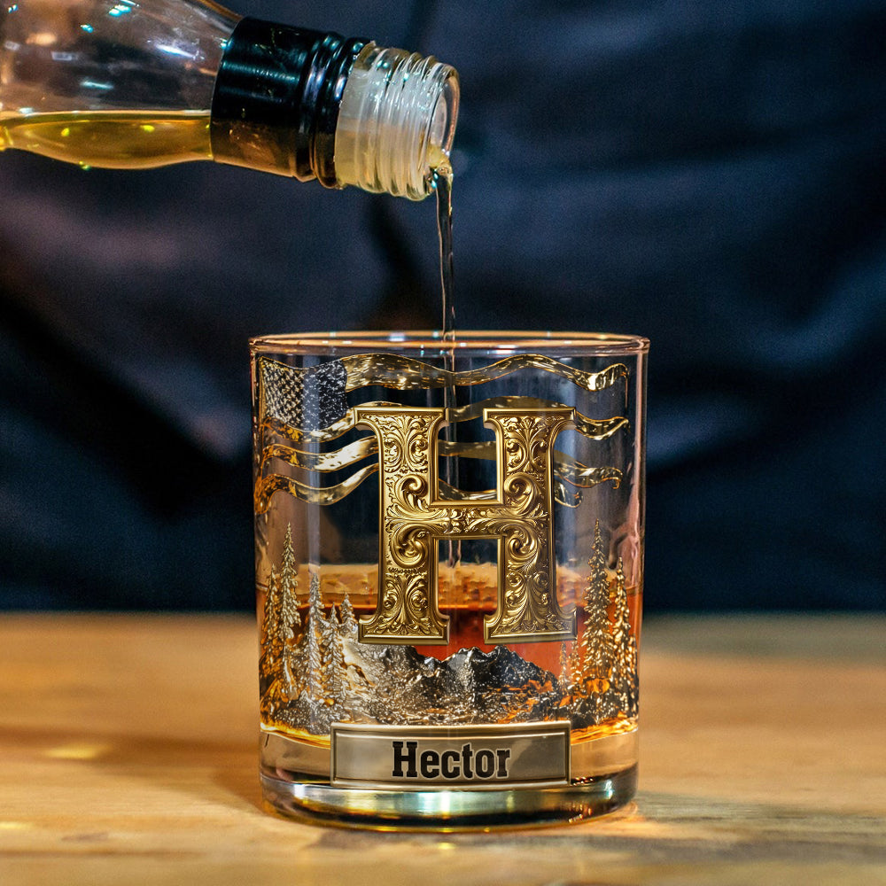 Alphabet Initial For Whiskey, Bourbon... Lovers - Personalized Whisky Whiskey Glass