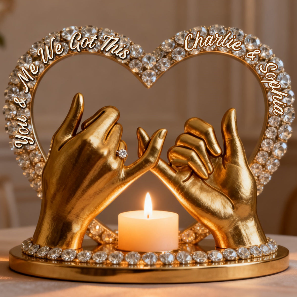 You & Me We Got This - Personalized Couple Candle Holder Sign