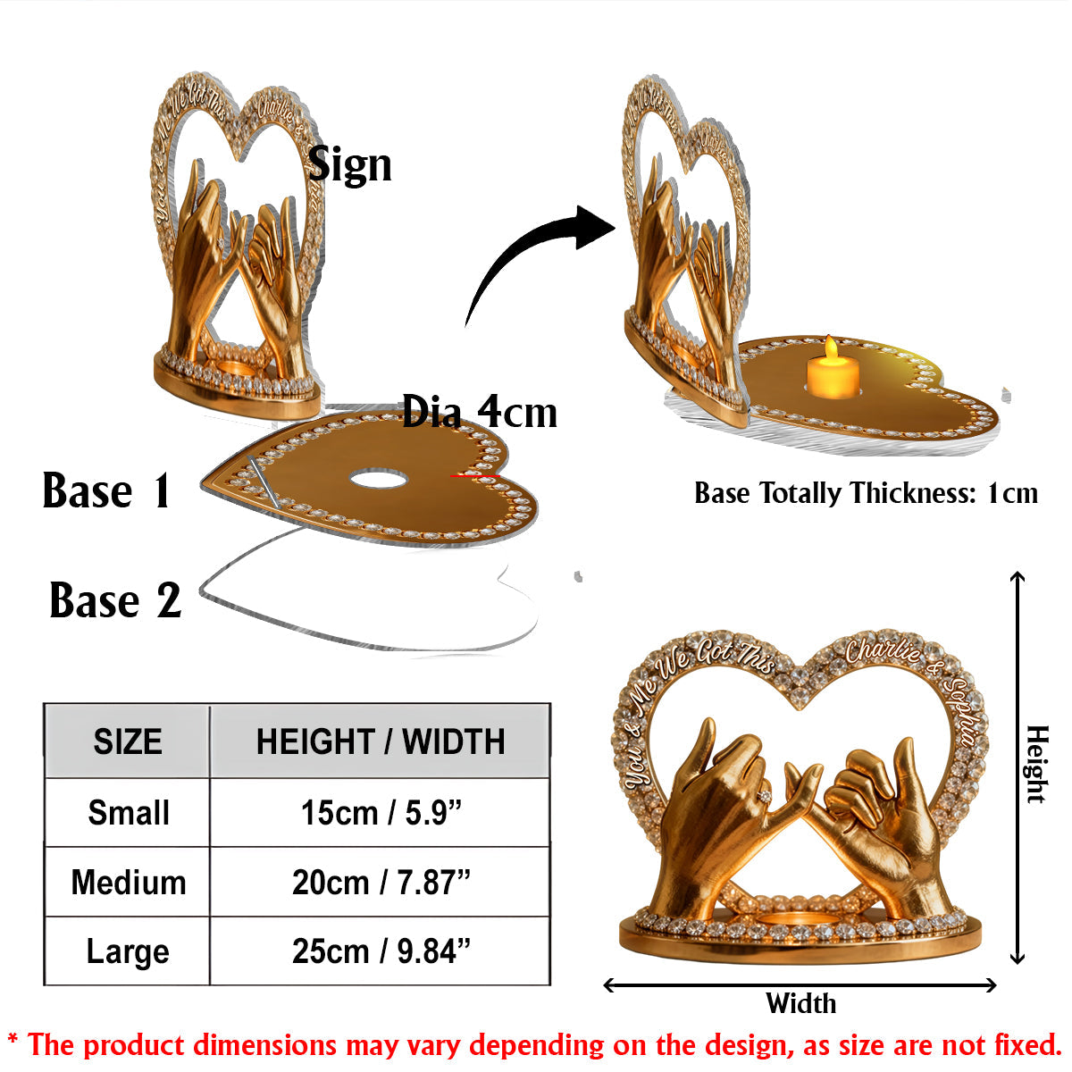 You & Me We Got This - Personalized Couple Candle Holder Sign