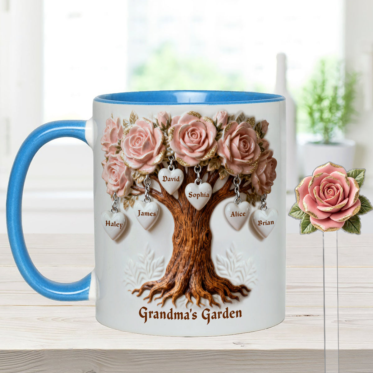 Das perfekte Geschenk für Mama und Oma – personalisiertes Oma-Set mit Akzentbecher und Acryl-Rührstäbchen