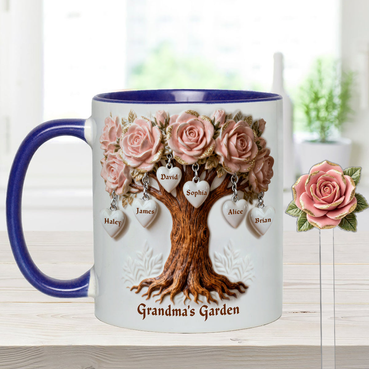 Das perfekte Geschenk für Mama und Oma – personalisiertes Oma-Set mit Akzentbecher und Acryl-Rührstäbchen