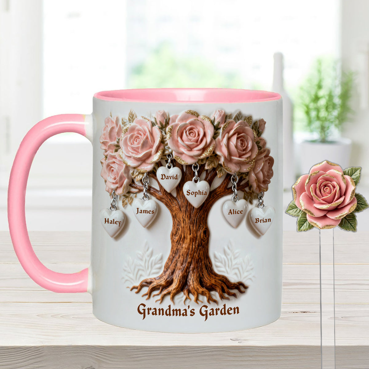 Das perfekte Geschenk für Mama und Oma – personalisiertes Oma-Set mit Akzentbecher und Acryl-Rührstäbchen