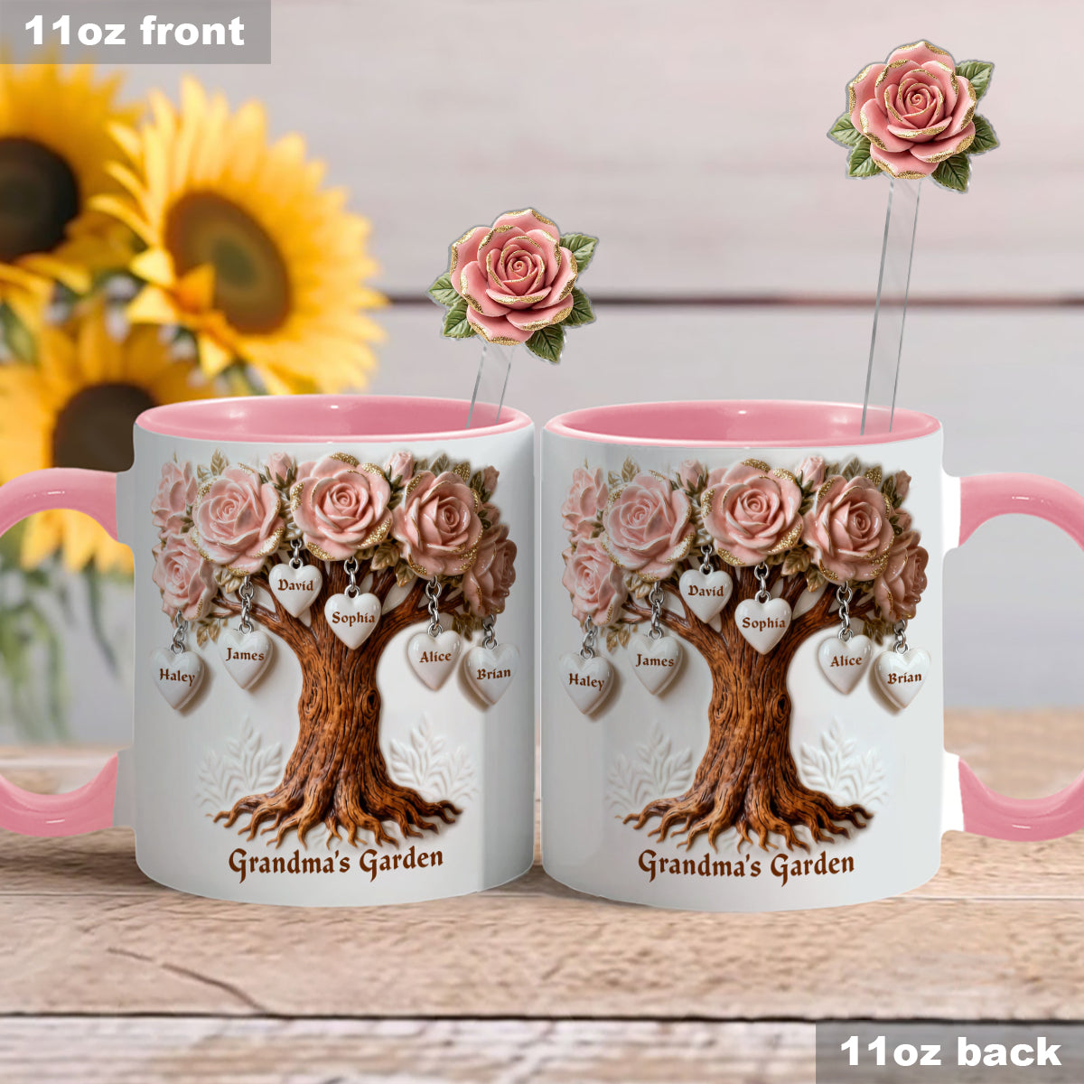 Das perfekte Geschenk für Mama und Oma – personalisiertes Oma-Set mit Akzentbecher und Acryl-Rührstäbchen