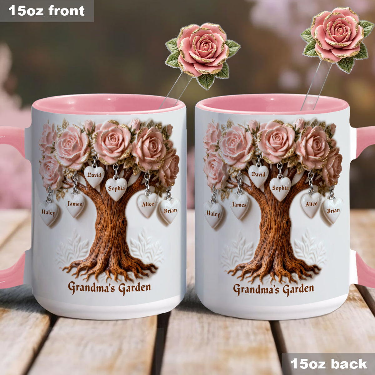 Das perfekte Geschenk für Mama und Oma – personalisiertes Oma-Set mit Akzentbecher und Acryl-Rührstäbchen