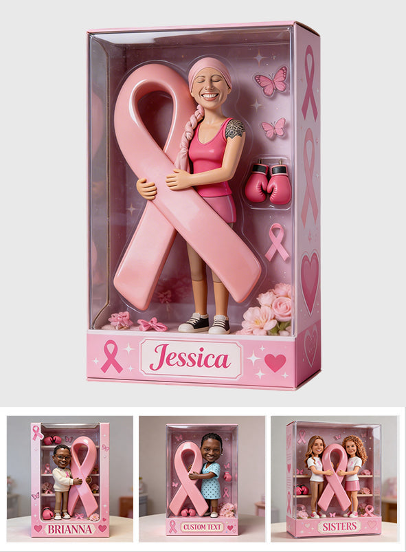 Pink Fighter - Personalized Breast Cancer Awareness Custom Shaped Acrylic Plaque