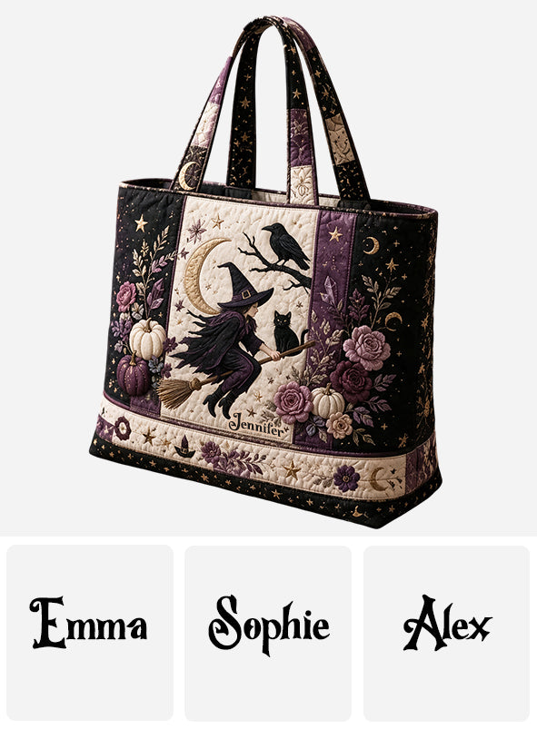 Personalisierte Hexen-Tasche mit Mondmotiv - Gepolsterte Tragetasche