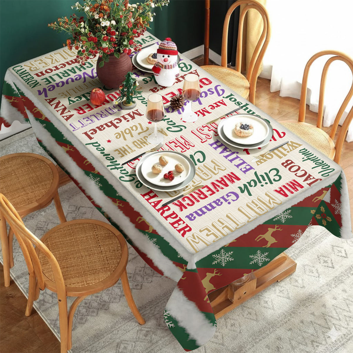 Happy Family - Personalized Family Table Cloth Cover