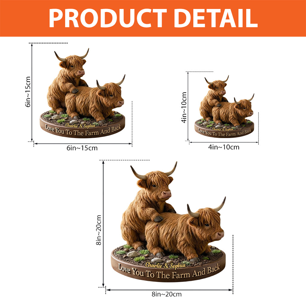 Freches Kuhpaar, lustiges Bauerngeschenk – personalisierte Acrylplakette in Bauernform