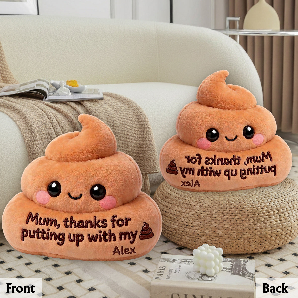 Thanks For Putting Up With My Sh*t - Personalized Mother Premium Faux Fur Pillow