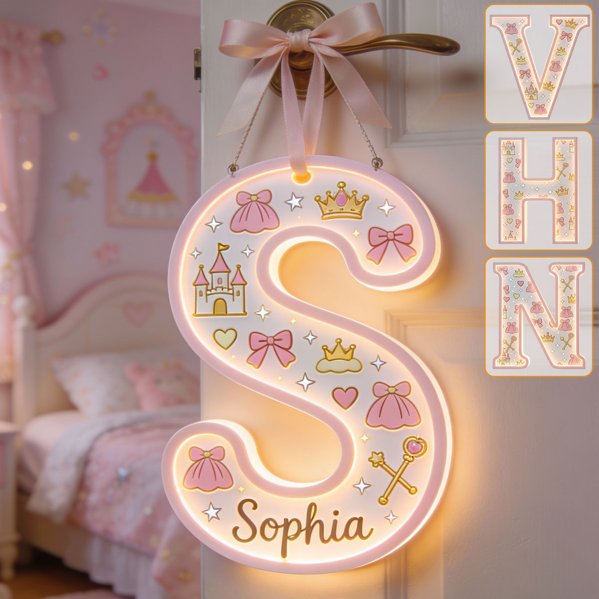 Princess Letter - Personalized Kid LED Light Acrylic Sign