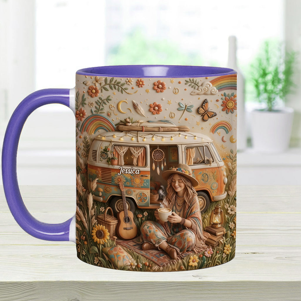 Hippie Souls - Personalized Hippie Accent Mug & Coaster
