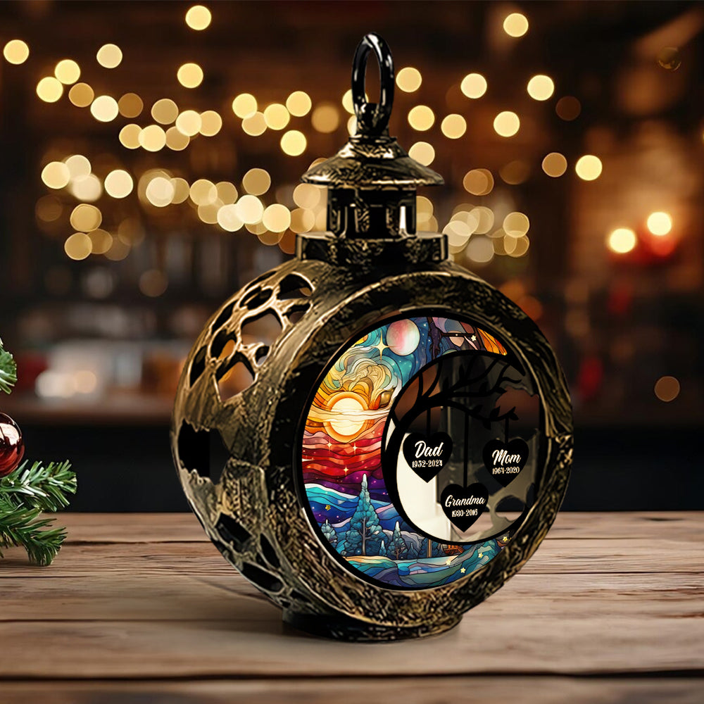 I Miss You - Personalized Memorial Round Lantern With Light