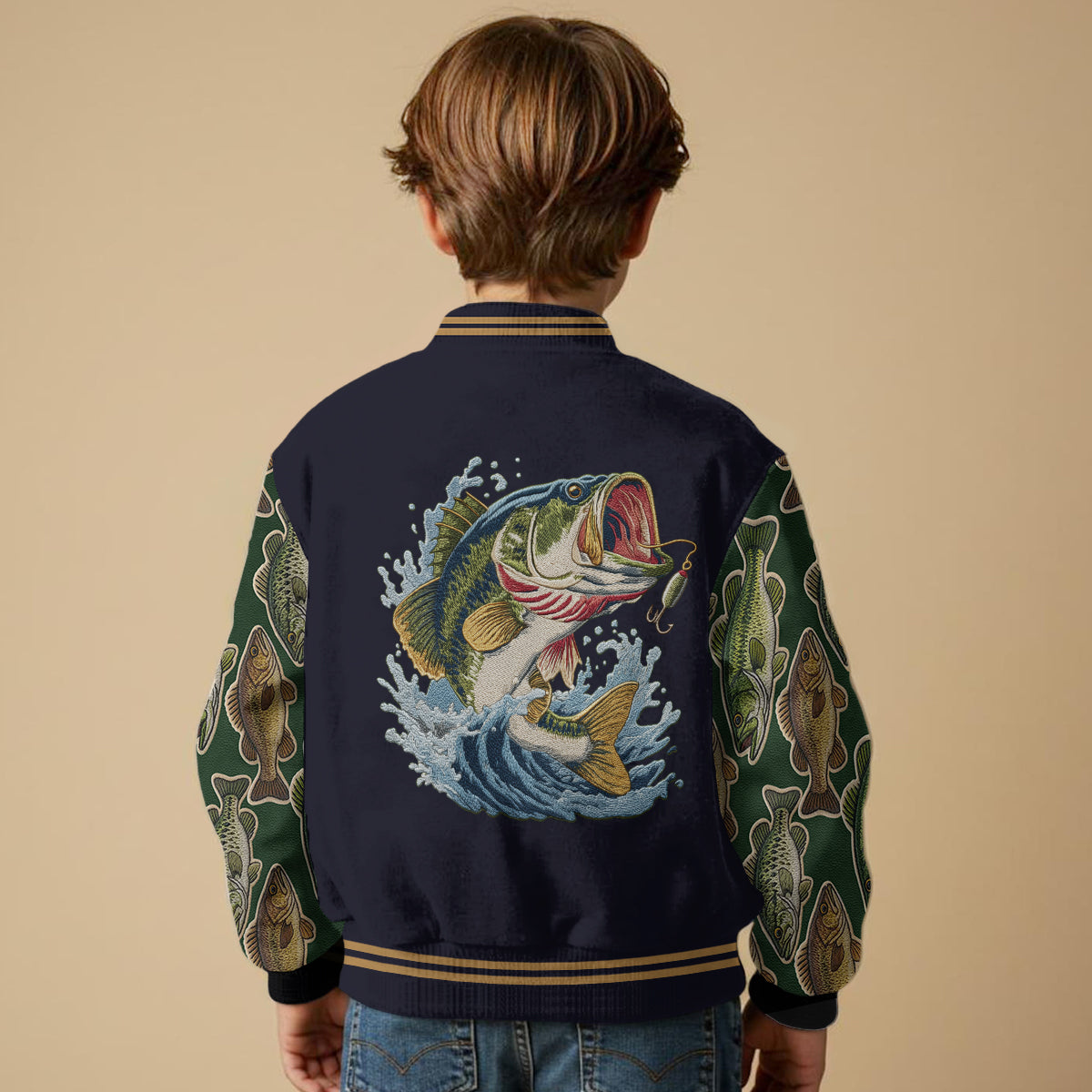 Liebe zum Angeln – Personalisierte Angel-Collegejacke