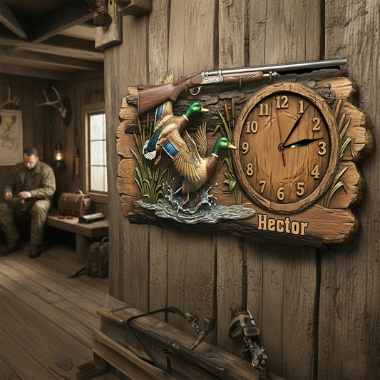 Duck Hunting - Personalized Hunting LED Light Wall Clock