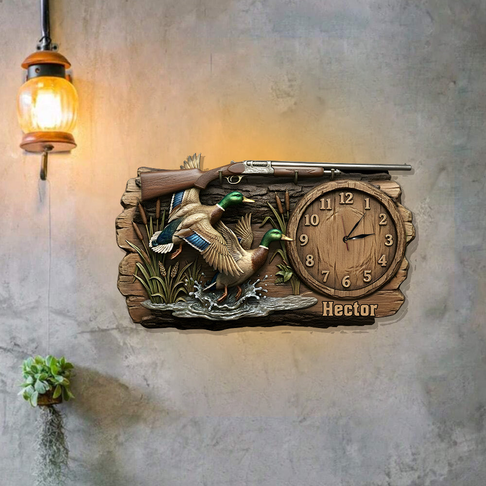 Duck Hunting - Personalized Hunting LED Light Wall Clock