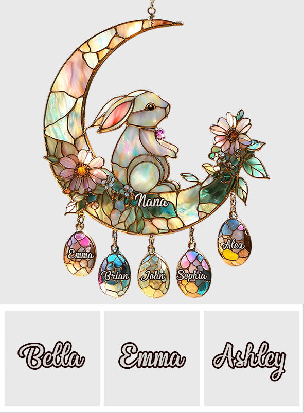 Grandma's Best Easter Gift - Personalized Grandma Window Hanging Suncatcher With Custom Charms