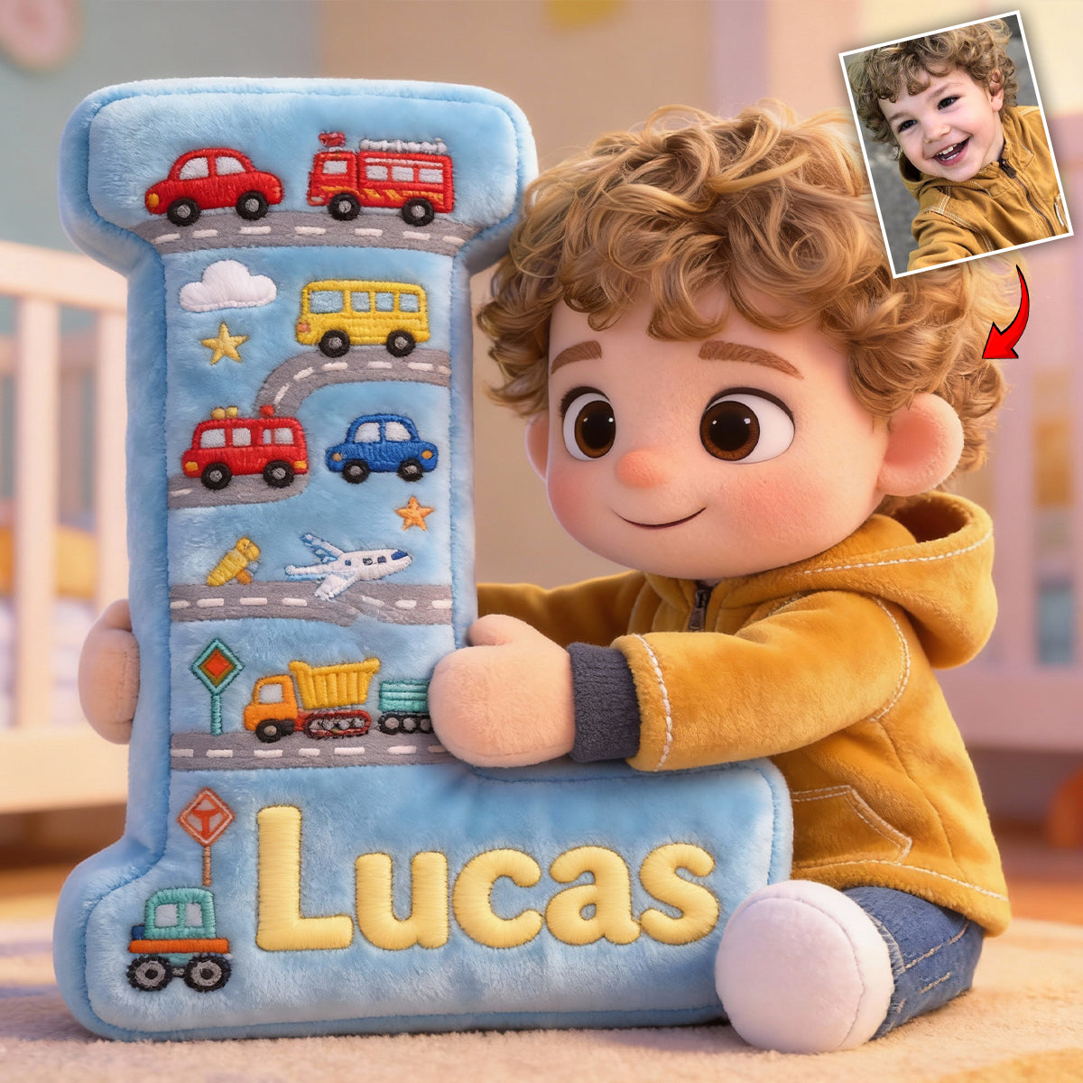 I Love You Baby - Personalized Kid Faux Fur Shaped Pillow