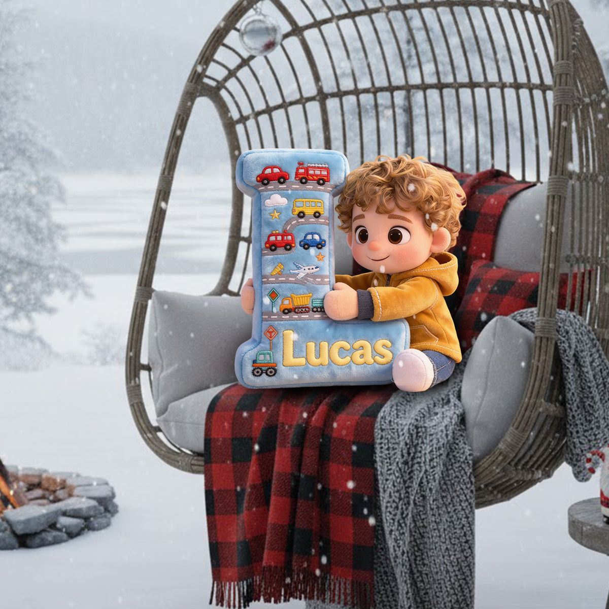 I Love You Baby - Personalized Kid Faux Fur Shaped Pillow