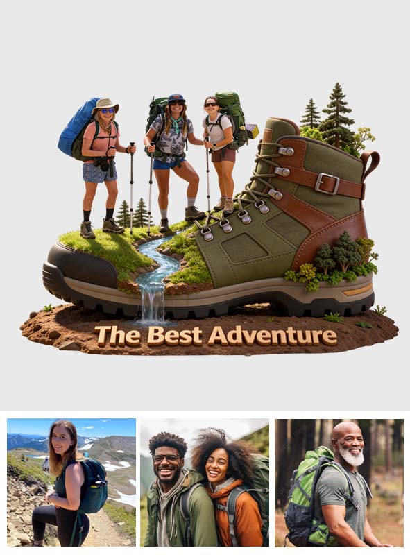 Love Hiking - Personalized Hiking Custom Shaped Acrylic Plaque