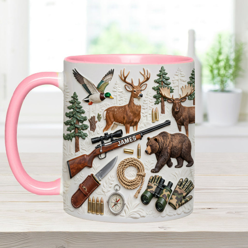 Liebe zur Jagd – Personalisierte Tasse und Untersetzer mit Jagdmotiv