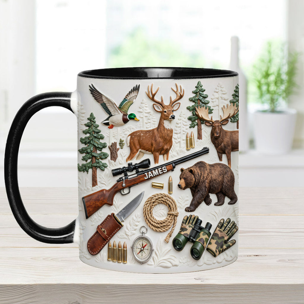 Liebe zur Jagd – Personalisierte Tasse und Untersetzer mit Jagdmotiv