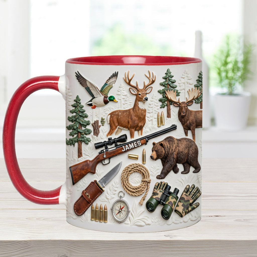 Liebe zur Jagd – Personalisierte Tasse und Untersetzer mit Jagdmotiv
