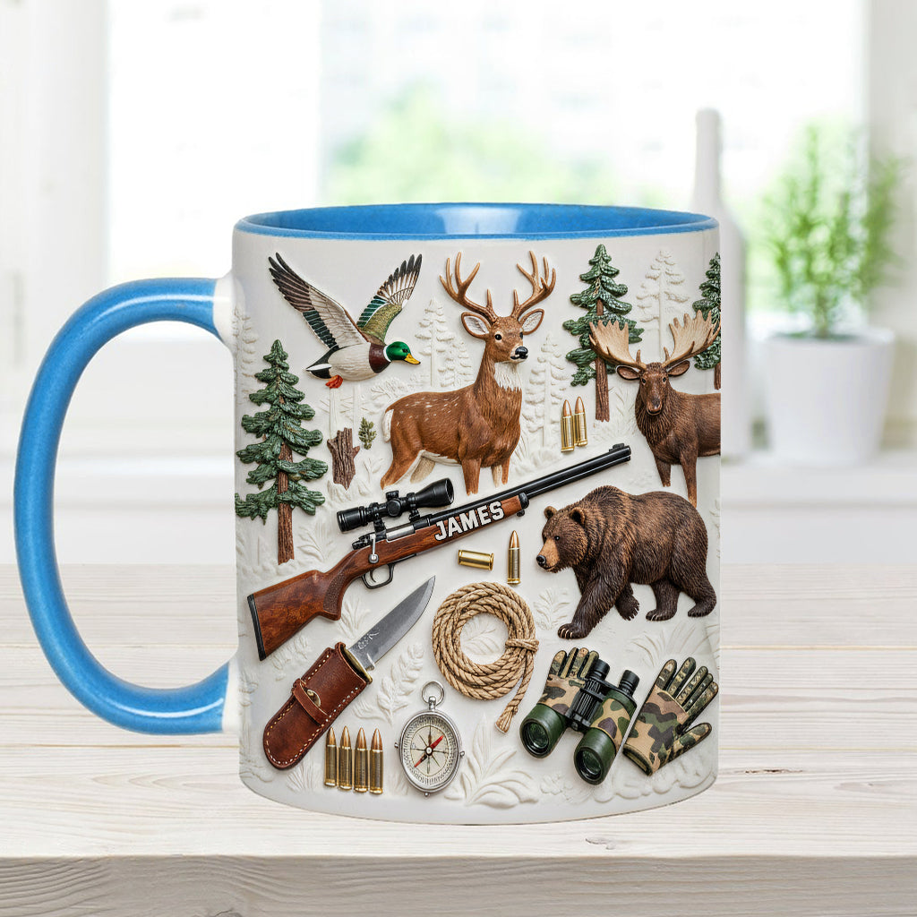 Liebe zur Jagd – Personalisierte Tasse und Untersetzer mit Jagdmotiv
