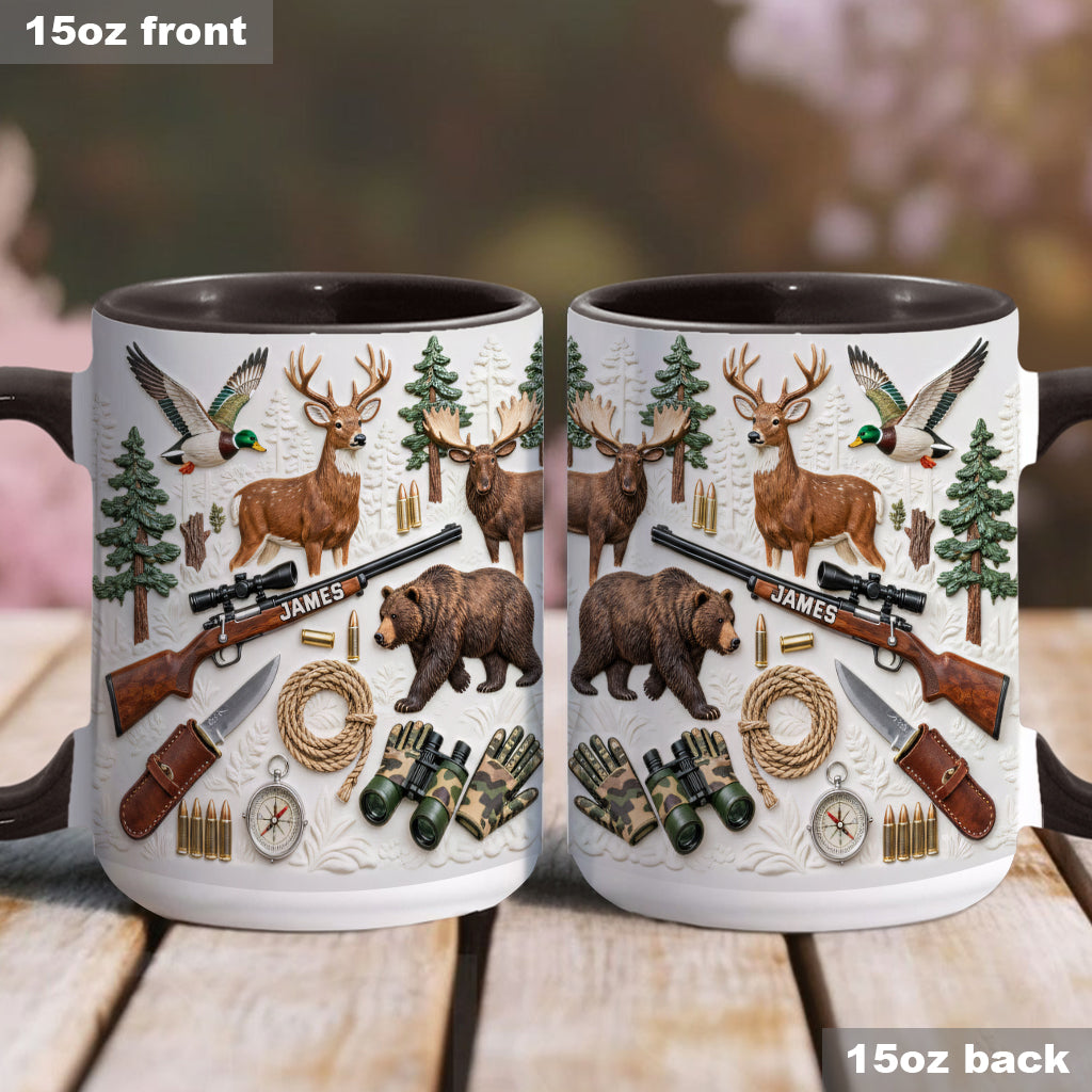 Liebe zur Jagd – Personalisierte Tasse und Untersetzer mit Jagdmotiv