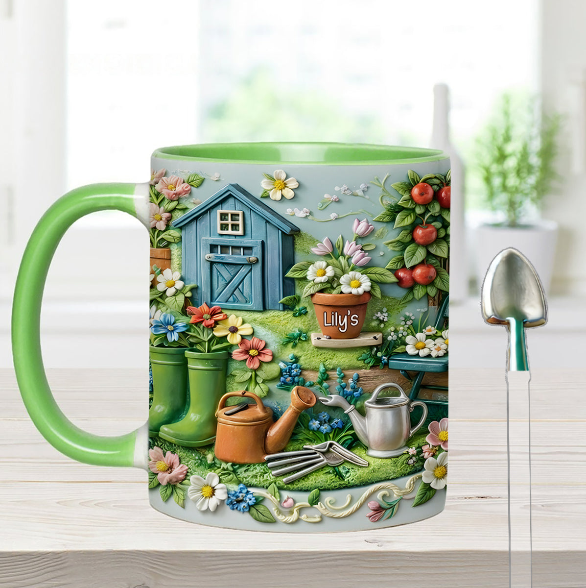 Mug de jardinage, cadeau pour les passionnés de jardinage - Mug décoratif personnalisé avec agitateurs en acrylique
