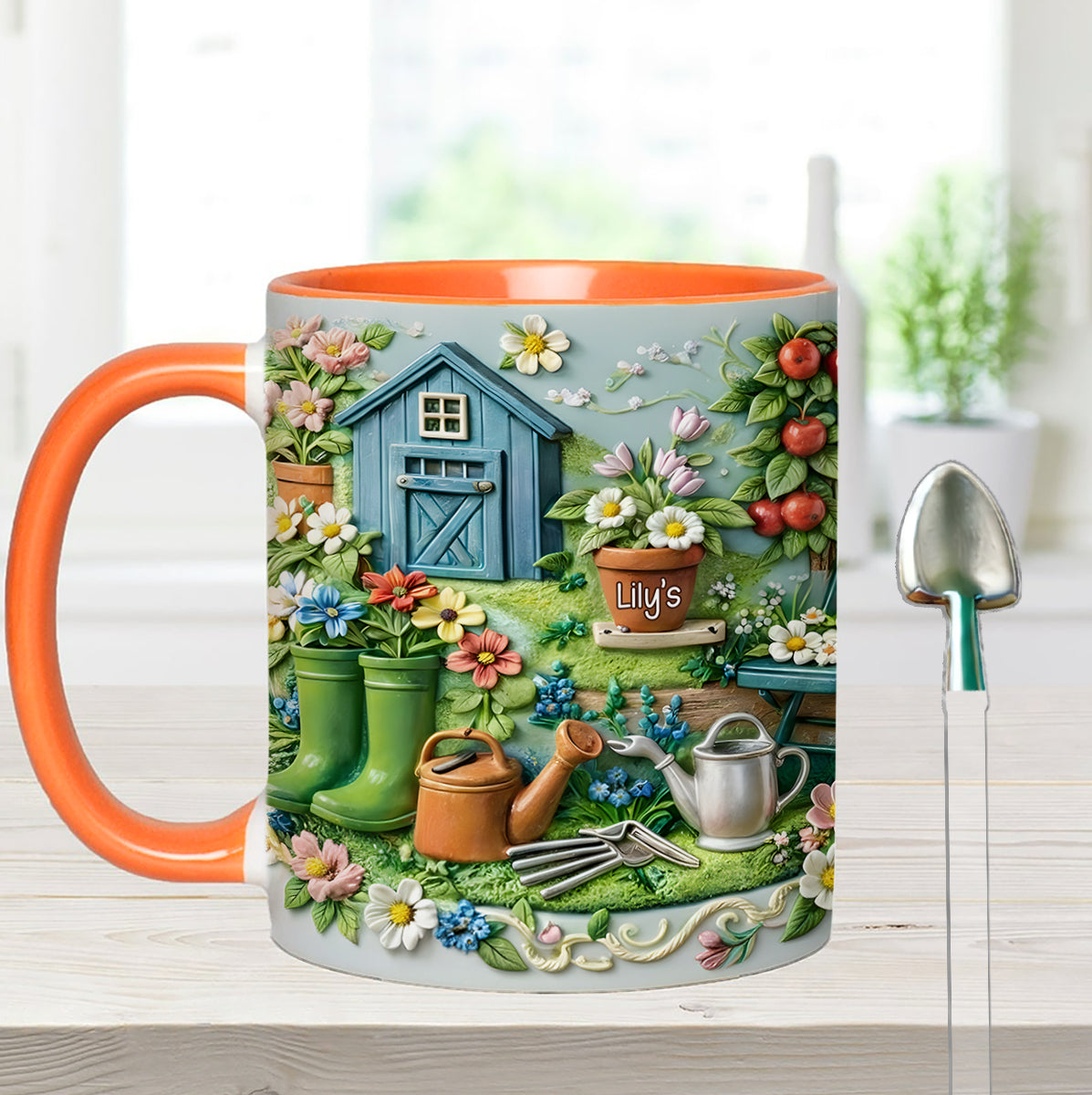 Mug de jardinage, cadeau pour les passionnés de jardinage - Mug décoratif personnalisé avec agitateurs en acrylique