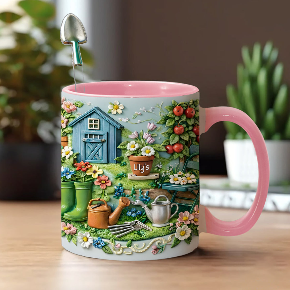 Mug de jardinage, cadeau pour les passionnés de jardinage - Mug décoratif personnalisé avec agitateurs en acrylique