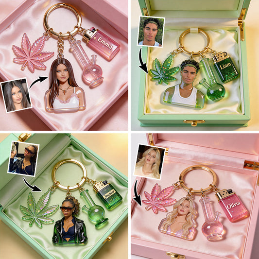 Stoners & Smokers - Personalized Weed Keychain With Charms