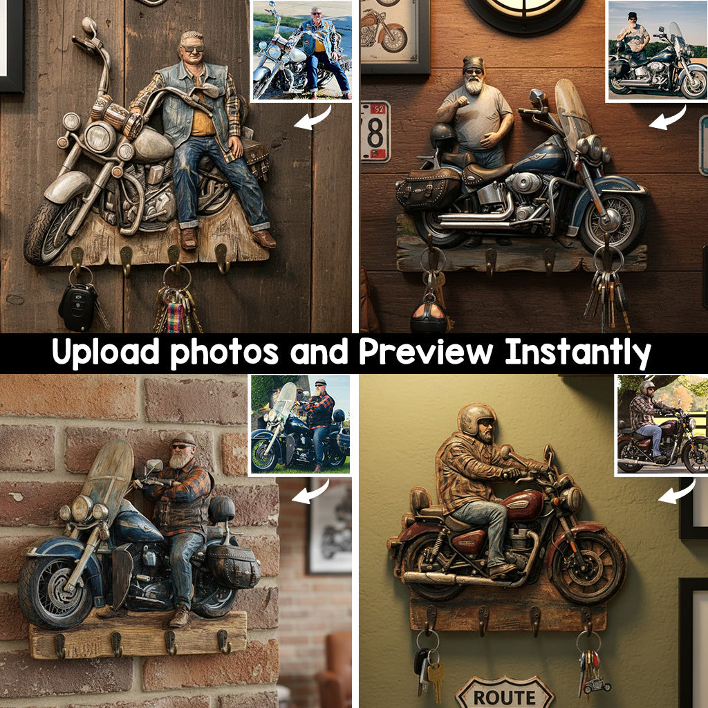 Porte-bagages suspendu personnalisé à partir de n'importe quelle photo - Porte-bagages suspendu sur mesure pour motards