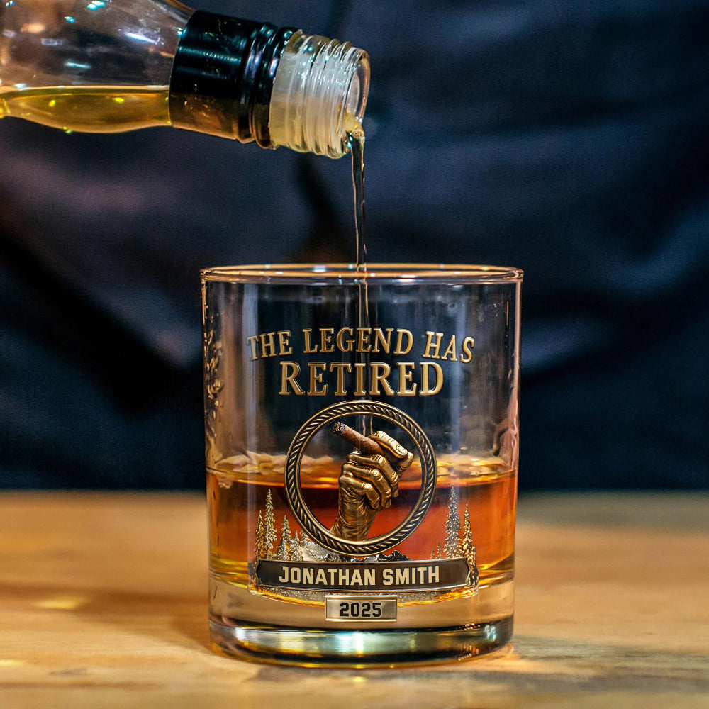 The Legend Has Retired - Personalized Retired Whiskey Decanter Set