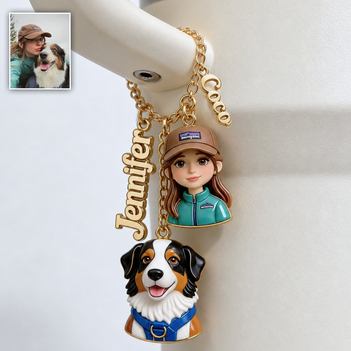 Ein Mädchen, das Hunde liebt - Personalisierte Hundehänger