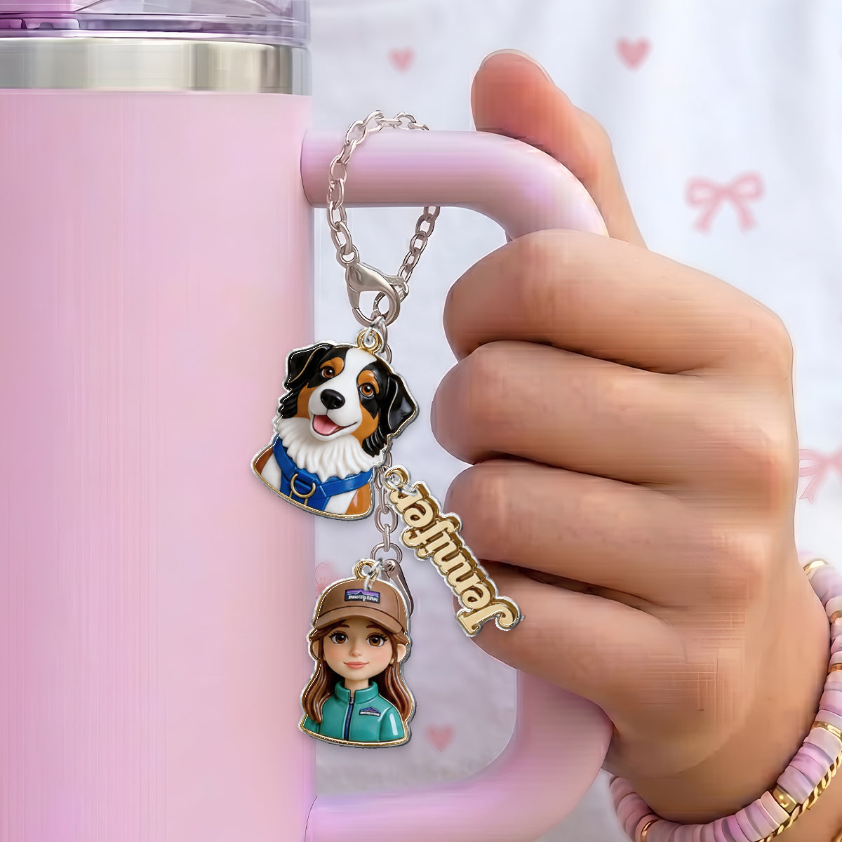 Ein Mädchen, das Hunde liebt - Personalisierte Hundehänger