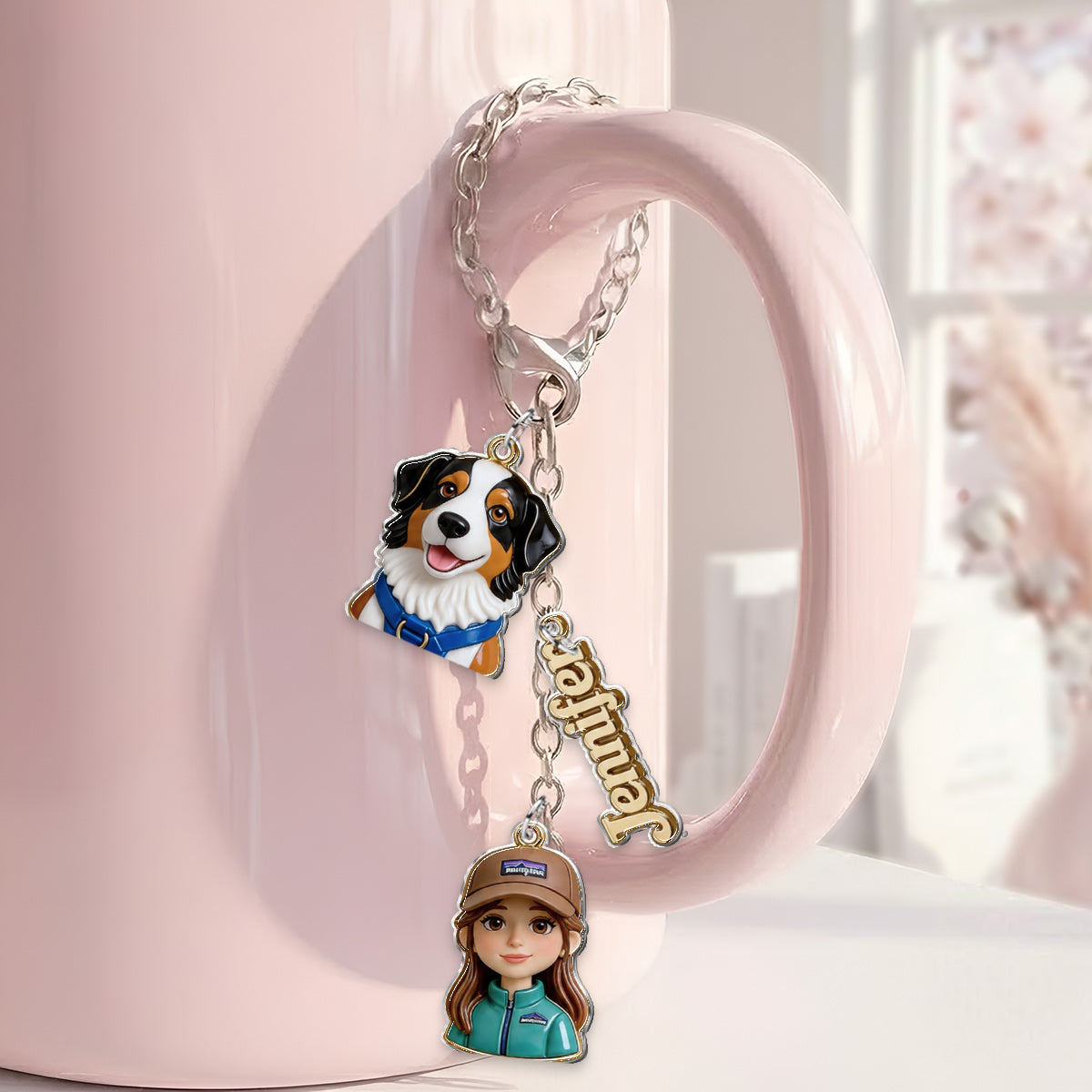 Ein Mädchen, das Hunde liebt - Personalisierte Hundehänger