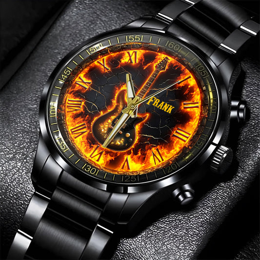 Guitare de feu - Montre-bracelet guitare personnalisée
