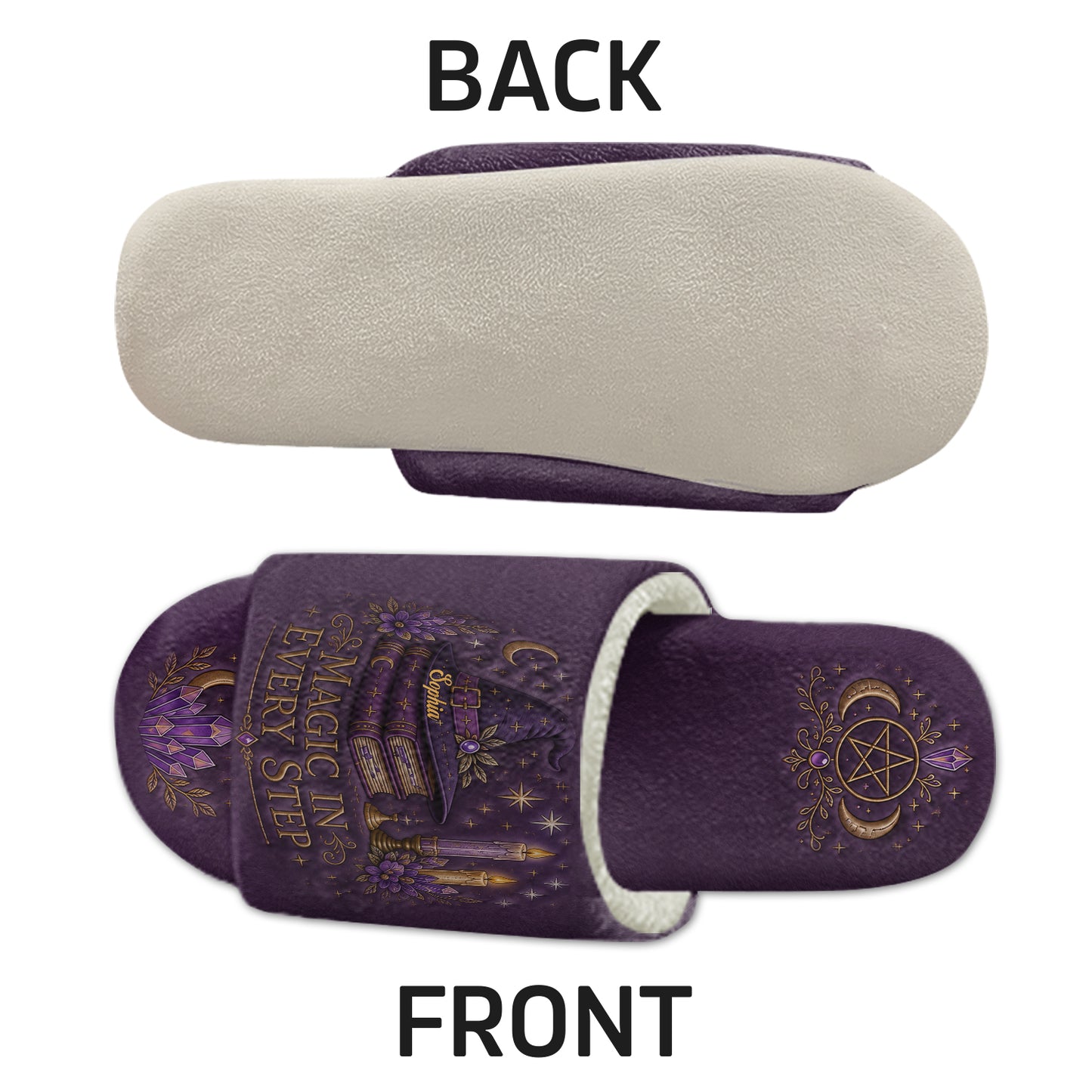 Magic In Every Step - Personalized Witch Open-Toe Slippers