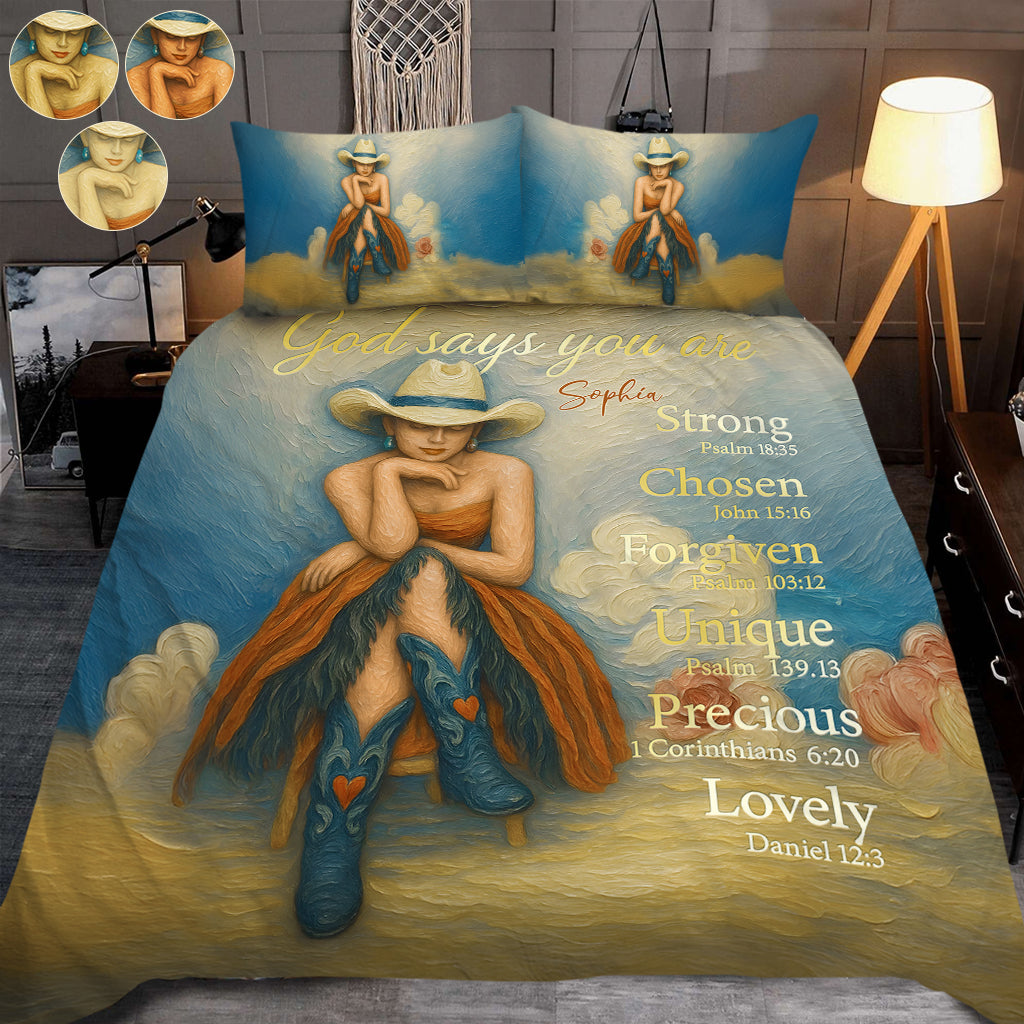 Beautiful Cowgirl - Personalized Cowgirl Bedding Set