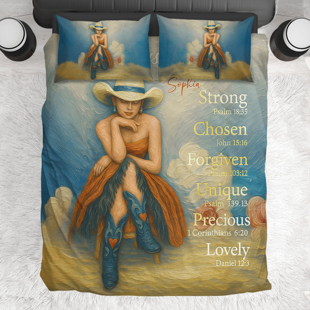 Beautiful Cowgirl - Personalized Cowgirl Bedding Set