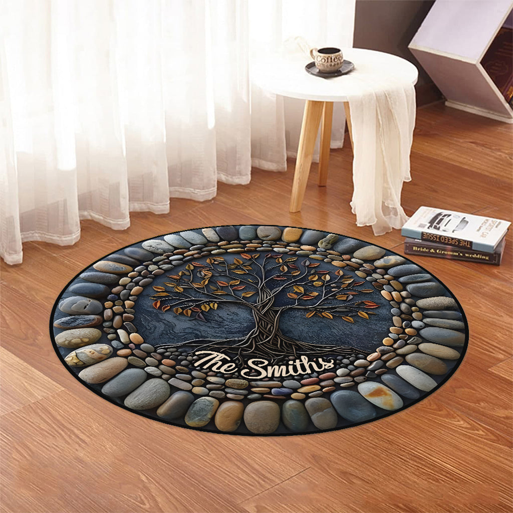 Tree Of Life - Personalized Yoga Round Rug