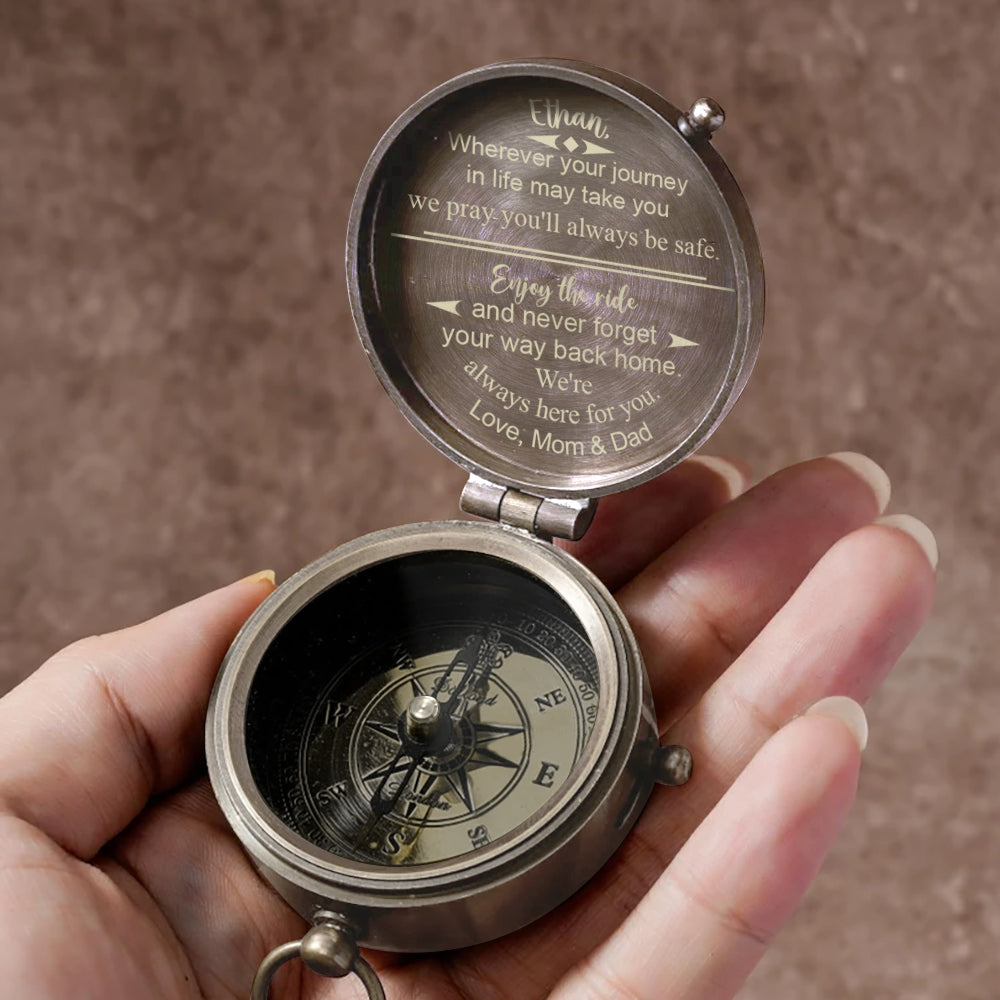 Enjoy The Ride - Personalized Biker Compass