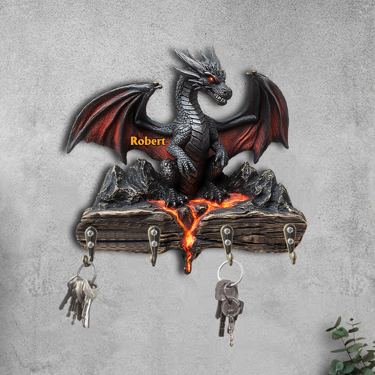 Liebe Drachen – Personalisierter, individuell gestalteter Schlüsselhalter in Drachenform