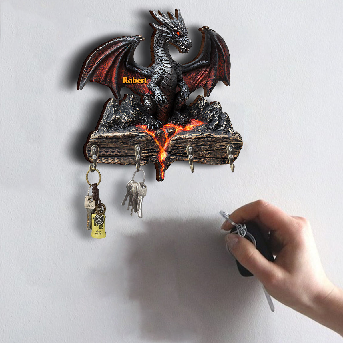 Liebe Drachen – Personalisierter, individuell gestalteter Schlüsselhalter in Drachenform