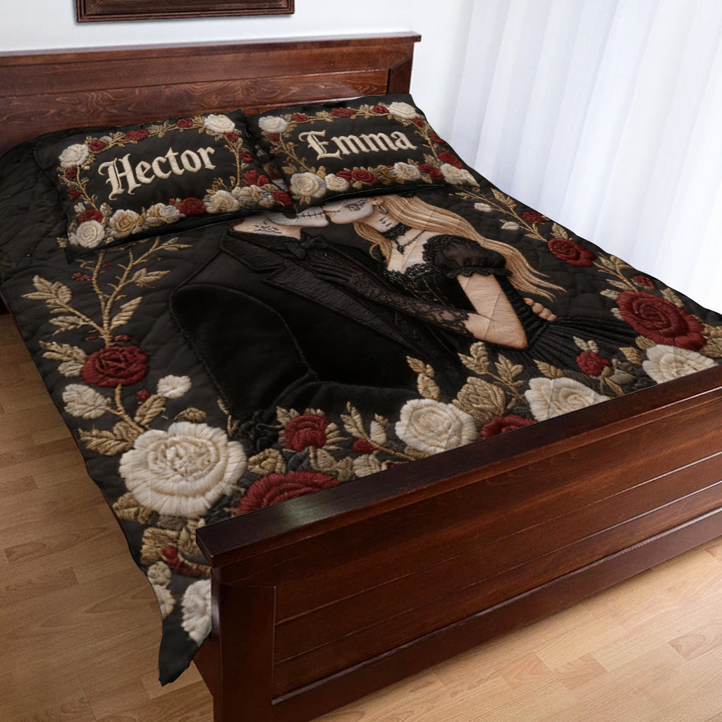 Von unserem ersten Kuss bis zu unserem letzten Atemzug - Personalisierte Totenkopf-Decke