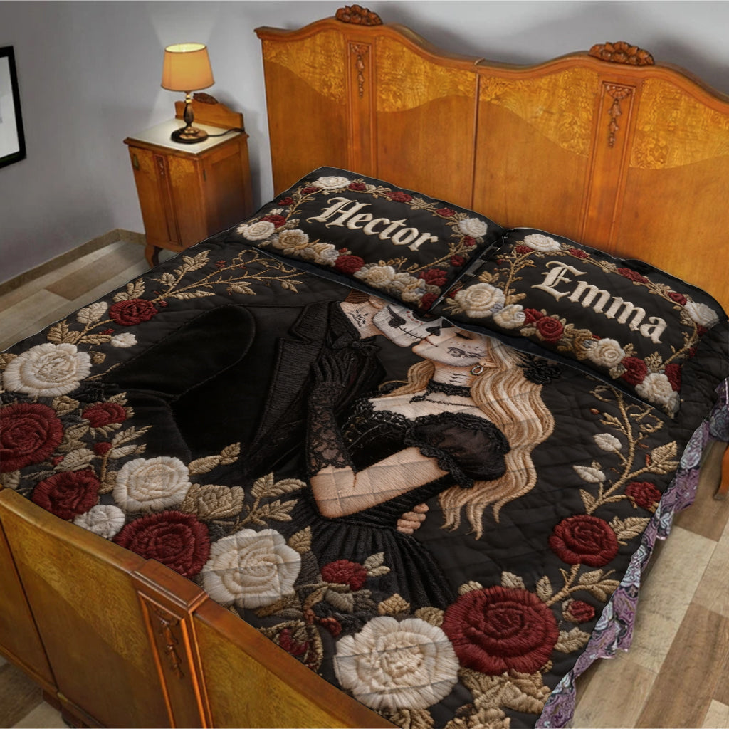 Von unserem ersten Kuss bis zu unserem letzten Atemzug - Personalisierte Totenkopf-Decke
